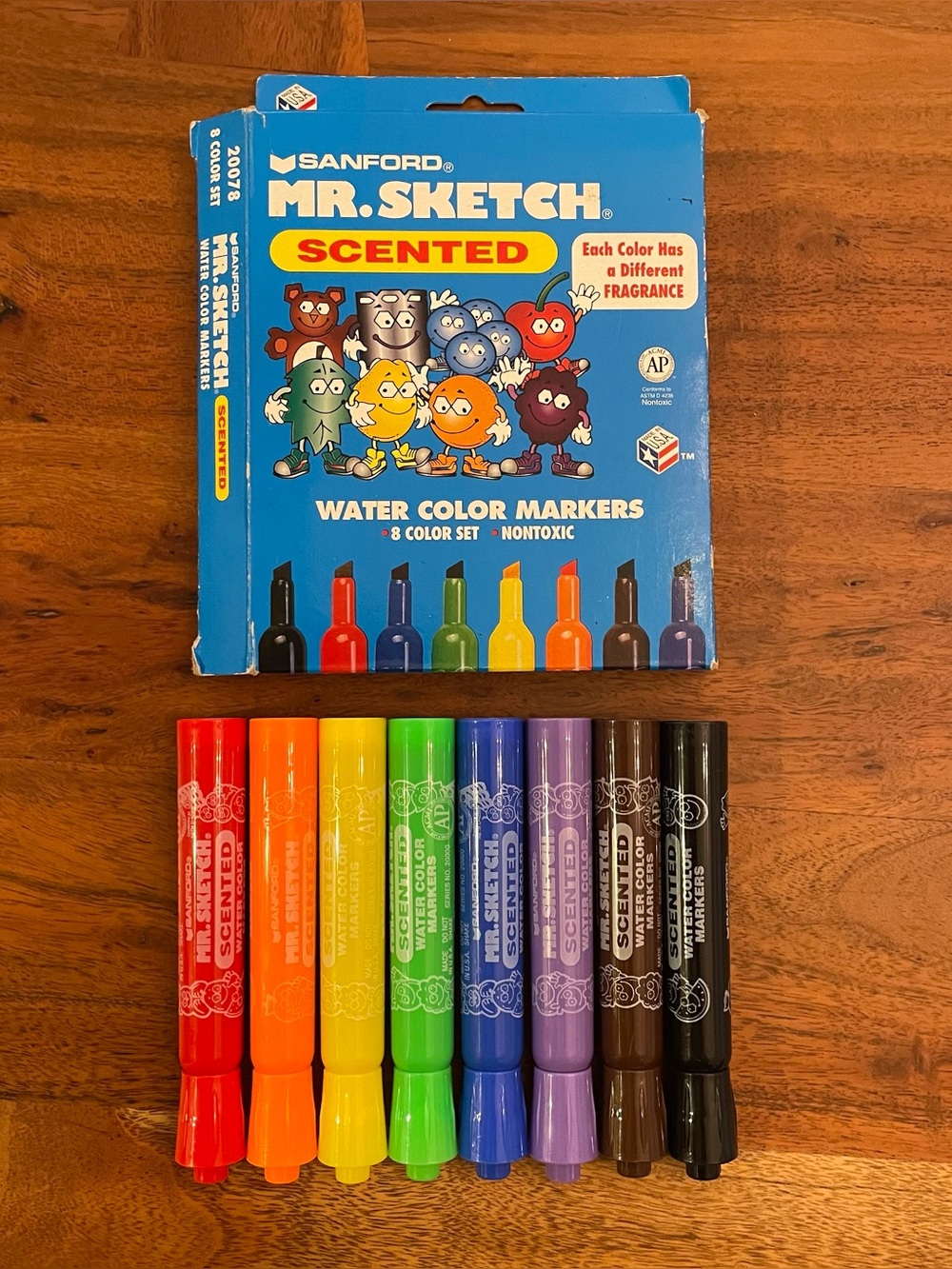 Vintage Sanford Mr. Sketch Scented Watercolor Markers 8-Color Set Smelly Working